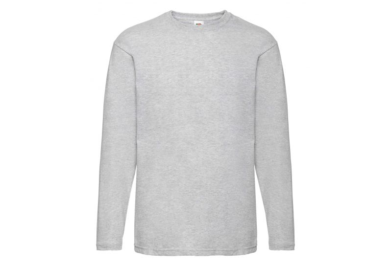 Fruit of the Loom, Valueweight, muška pamučna majica dugih rukava, pepeljasto siva, XL