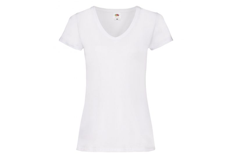 Fruit of the Loom, Ladies Valueweight V-Neck T, ženska majica kratkih rukava bela, XL