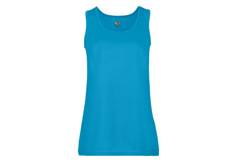 Fruit of the Loom, Ladies Performance Vest, sportska atlet majica za žene, azurno plava, S