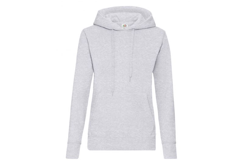 Fruit Of The Loom, Ladies Classic Hooded Sweat, duks sa kapuljačom za žene, pepeljasto siva, M