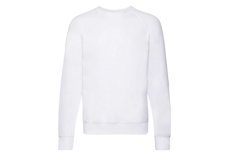 Fruit of the Loom, Lightweight Raglan Sweat, muški klasični duks, bela, L