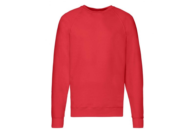 Fruit of the Loom, Lightweight Raglan Sweat, muški klasični duks, crvena, XL