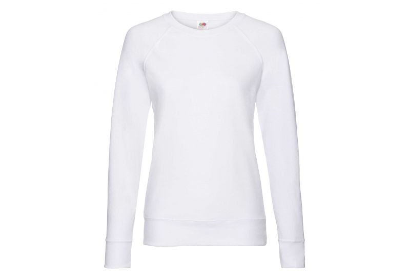 Fruit of the Loom, Ladies Raglan Sweat, ženski klasični duks, bela, L