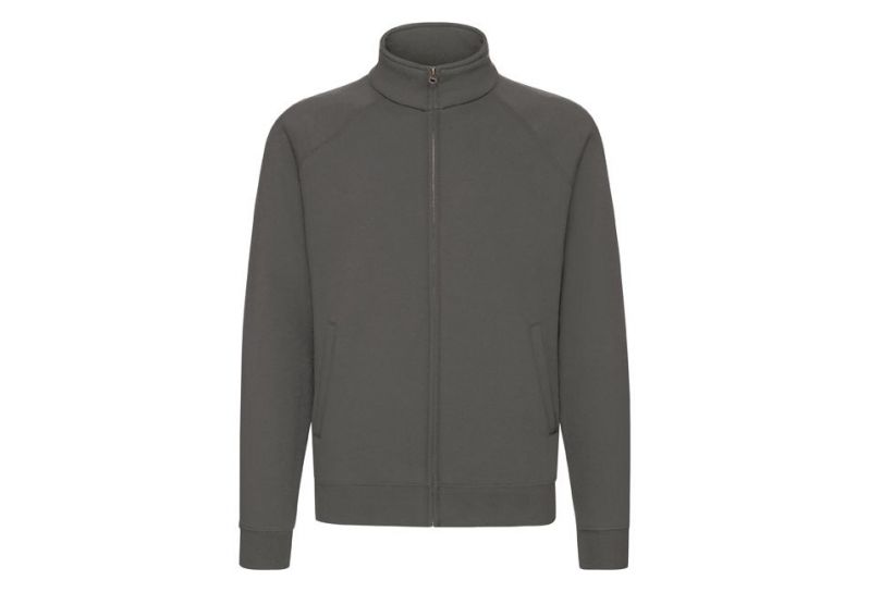 Fruit of the Loom, Premium Sweat Jacket, premium muški duks sa cibzarom, svetlo grafitna, M