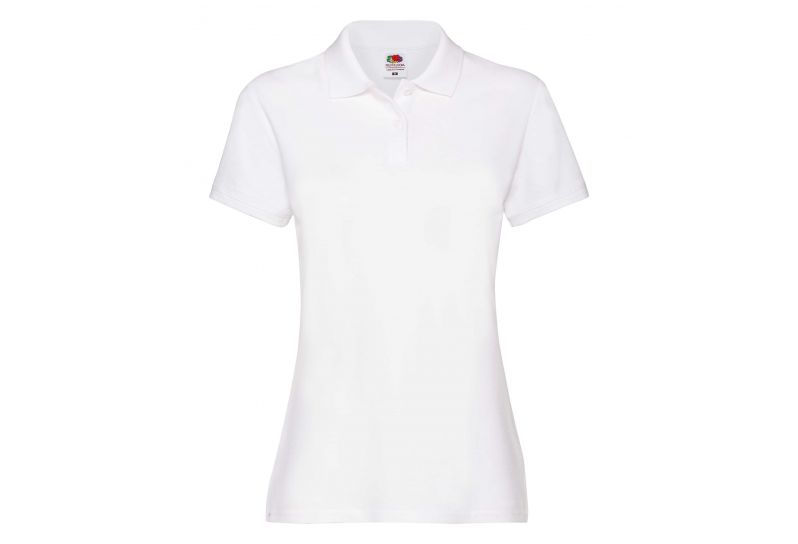 Fruit of the Loom, Ladies Premium Polo, ženska polo majica, bela, 2XL