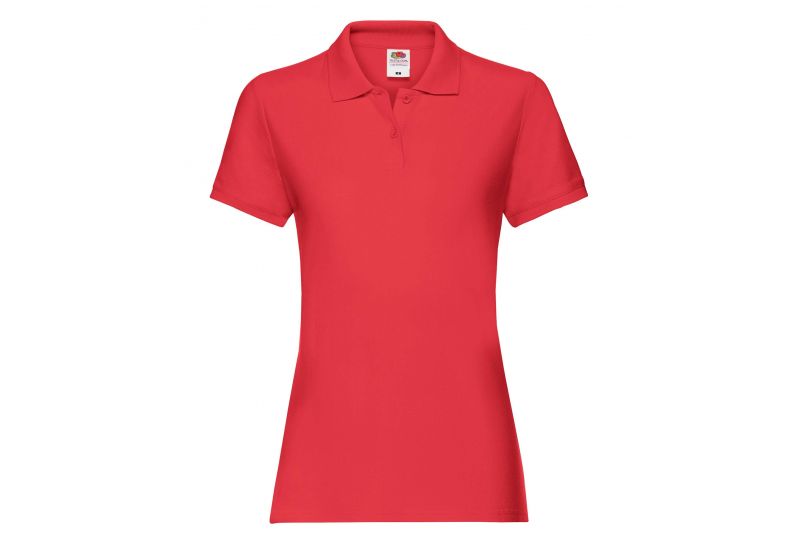 Fruit of the Loom, Ladies Premium Polo, ženska polo majica, crvena, XL