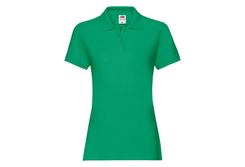 Fruit of the Loom, Ladies Premium Polo, ženska polo majica, kelly zelena, XL