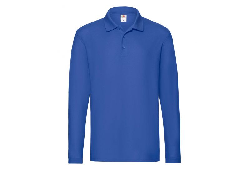 Fruit of the Loom, Premium LS Polo, muška polo majica dugih rukava, royal plava, L