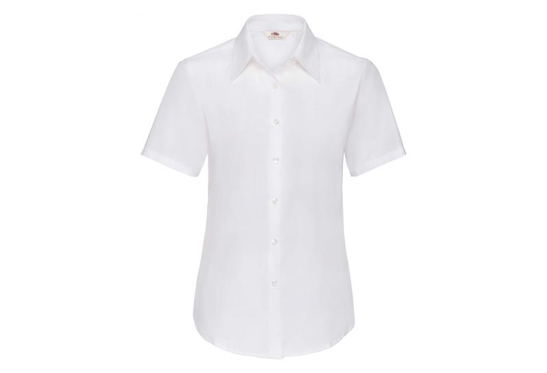 Fruit of the Loom, Ladies Short Sleeve Oxford Shirt, ženska košulja kratkih rukava, bela, L