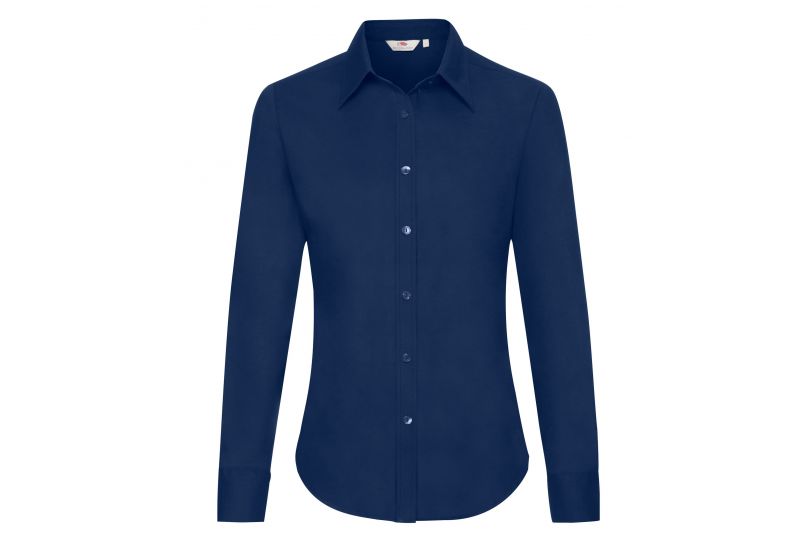Fruit of the Loom, Ladies LS Oxford Shirt, ženska košulja dugih rukava, teget, L