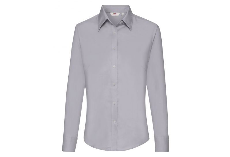Fruit of the Loom, Ladies LS Oxford Shirt, ženska košulja dugih rukava, siva, XS