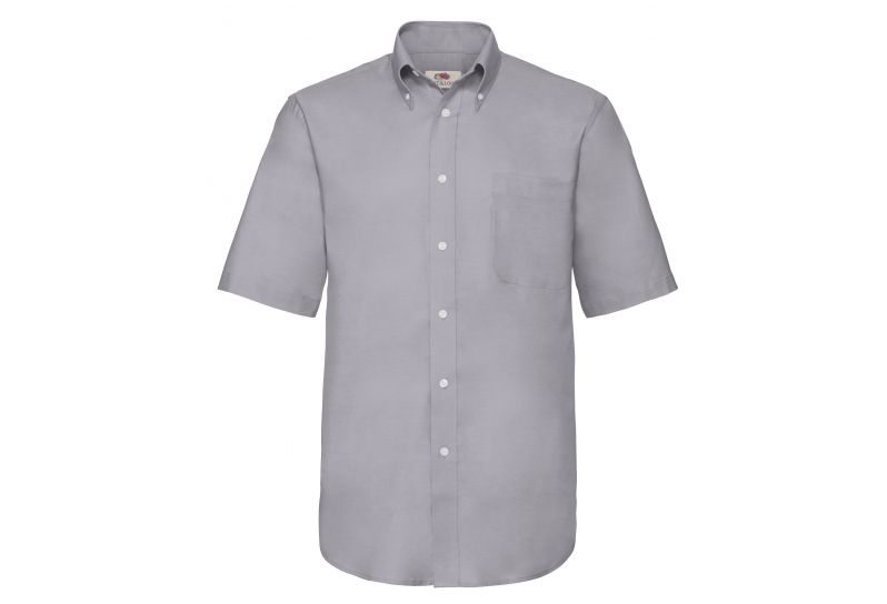 Fruit of the Loom, SS Oxford Shirt, muška poslovna košulja kratkih rukava, siva, 2XL