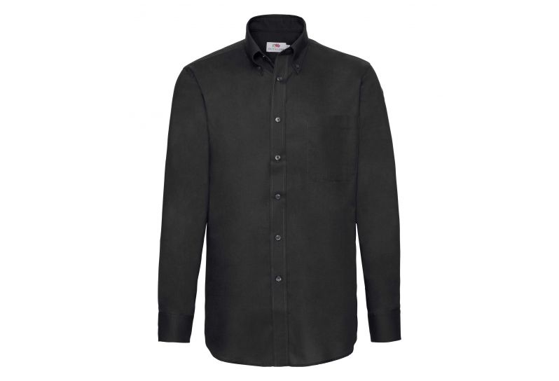 Fruit of the Loom, LS Oxford Shirt, muška poslovna košulja dugih rukava, crna, XL