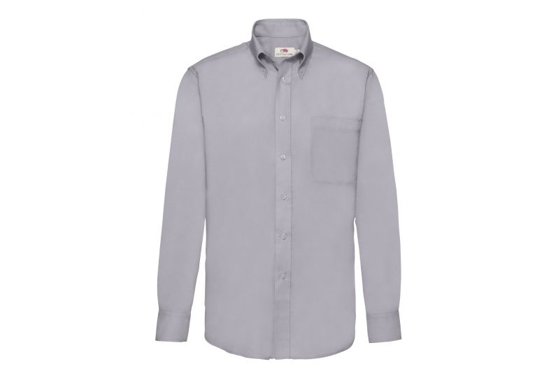 Fruit of the Loom, LS Oxford Shirt, muška poslovna košulja dugih rukava, siva, 2XL