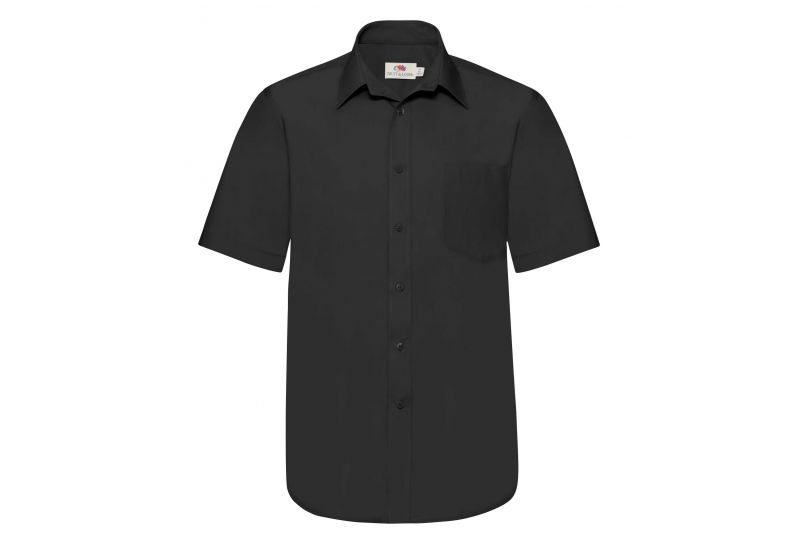 Fruit of the Loom, Poplin Shirt, muška košulja kratkih rukava, crna, XL