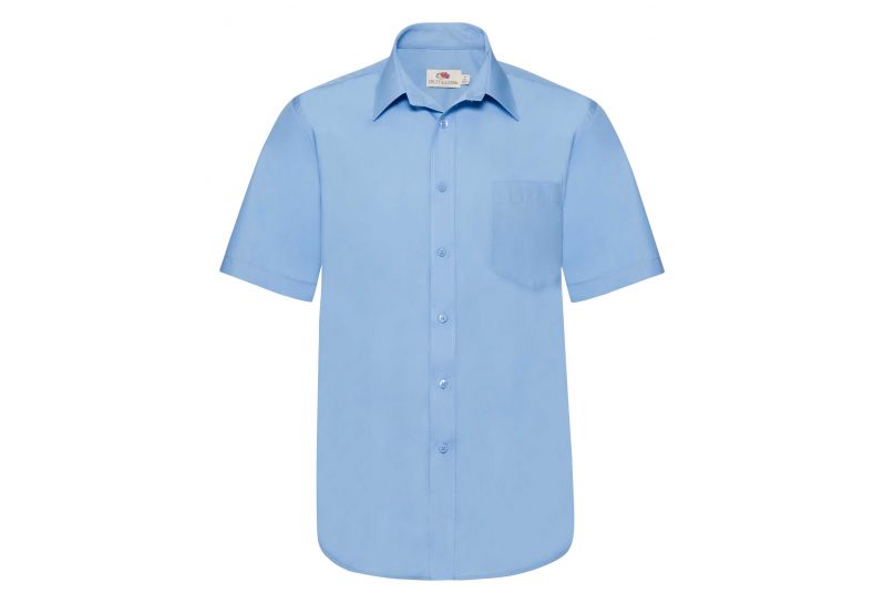 Fruit of the Loom, Poplin Shirt, muška košulja kratkih rukava, svetlo plava, 2XL