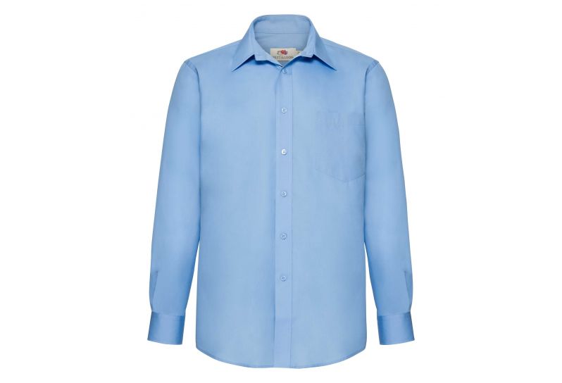 Fruit of the Loom, Poplin Shirt, muška košulja dugih rukava, svetlo plava, XL