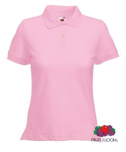 Fruit Of The Loom Polo Lady-Fit, Ženska Polo Majica, svetlo roza, S