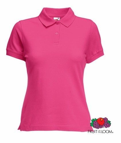 Fruit Of The Loom Polo Lady-Fit, Ženska Polo Majica, fuksija, S