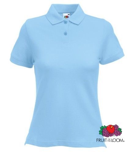 Fruit Of The Loom Polo Lady-Fit, Ženska Polo Majica, nebesko plava, XL