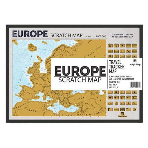 Zlatna Greb Mapa Evrope  Na Engleskom - uramljena