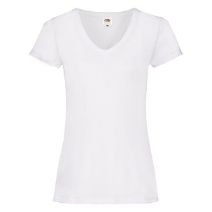 Fruit of the Loom, Ladies Valueweight V-Neck T, ženska majica kratkih rukava bela, XL