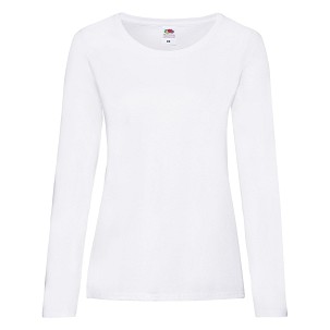 Fruit of the Loom, Ladies Valueweight Long sleeve T, ženska majica dugih rukava, bela, XL
