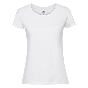 Fruit of the Loom, Ladies Ringspun Premium T, ženska majica kratkih rukava, bela, S