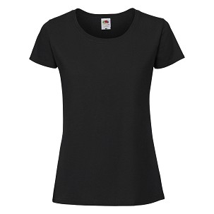 Fruit of the Loom, Ladies Ringspun Premium T, ženska majica kratkih rukava, crna, L