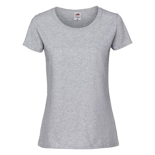 Fruit of the Loom, Ladies Ringspun Premium T, ženska majica kratkih rukava, pepeljasto siva, XL
