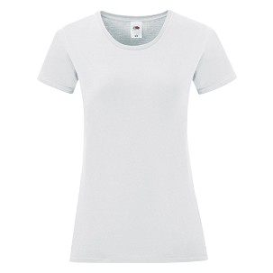 Fruit of the Loom, LADIES ICONIC 150T, ženska pamučna majica, bela, L