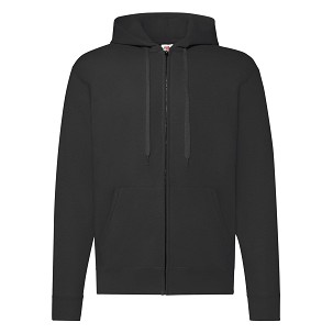 Fruit of the Loom, Classic Hooded Sweat Jacket, muški duks sa kapuljačom i cibzarom, crna, 2XL