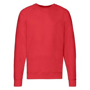 Fruit of the Loom, Lightweight Raglan Sweat, muški klasični duks, crvena, XL