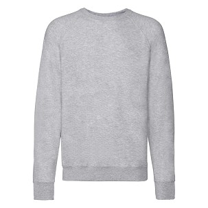 Fruit of the Loom, Lightweight Raglan Sweat, muški klasični duks, pepeljasto siva, S