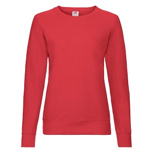 Fruit of the Loom, Ladies Raglan Sweat, ženski klasični duks, crvena, M