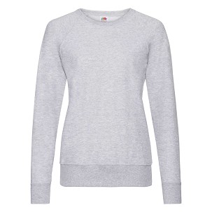 Fruit of the Loom, Ladies Raglan Sweat, ženski klasični duks, pepeljasto siva, S