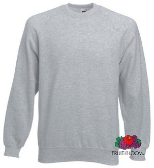 Fruit of the Loom, Classic Raglan Sweat, klasični muški duks, pepeljasto siva, S