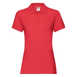 Fruit of the Loom, Ladies Premium Polo, ženska polo majica, crvena, M