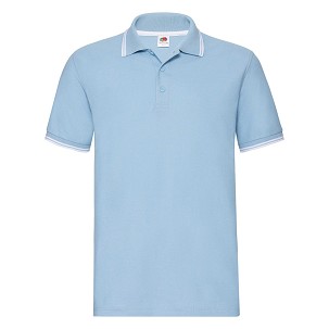 Fruit of the Loom, Premium Tipped Polo, dvobojna muška polo majica, svetlo plavo-bela, L