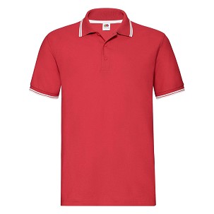 Fruit of the Loom, Premium Tipped Polo, dvobojna muška polo majica, crveno-bela, M