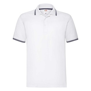 Fruit of the Loom, Premium Tipped Polo, dvobojna muška polo majica, bela-tamno teget, L