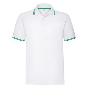 Fruit of the Loom, Premium Tipped Polo, dvobojna muška polo majica, bela-zelena, XL