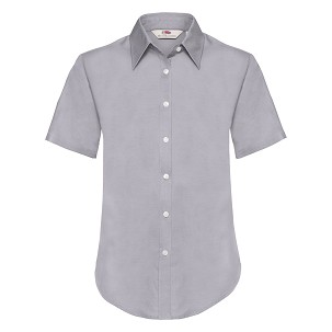Fruit of the Loom, Ladies Short Sleeve Oxford Shirt, ženska košulja kratkih rukava, siva, L