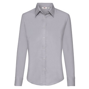 Fruit of the Loom, Ladies LS Oxford Shirt, ženska košulja dugih rukava, siva, S