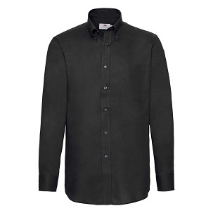Fruit of the Loom, LS Oxford Shirt, muška poslovna košulja dugih rukava, crna, XL