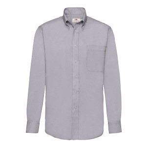 Fruit of the Loom, LS Oxford Shirt, muška poslovna košulja dugih rukava, siva, 3XL