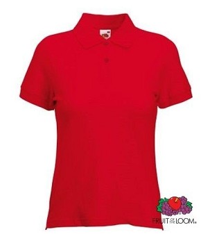 Fruit Of The Loom Polo Lady-Fit, Ženska Polo Majica, crvena, L