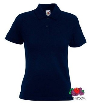 Fruit Of The Loom Polo Lady-Fit, Ženska Polo Majica, tamno teget, XL