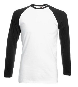 Fruit of the Loom, Baseball T, muška pamučna dvobojna majica dugih rukava, L