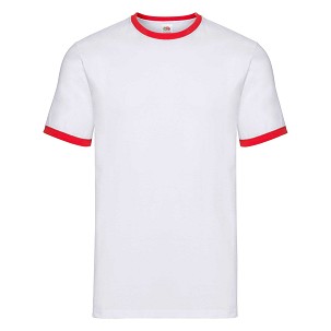 Fruit of the Loom, Valueweight Ringer T, muška dvobojna pamučna majica kratkih rukava, M